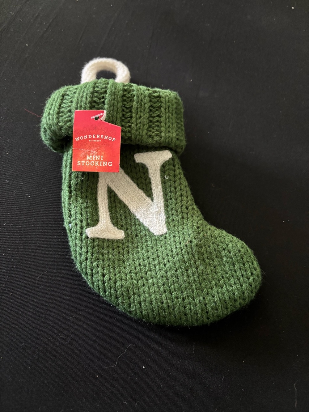 Wondershop Green Knit Mini Stocking with Cream 'N' Accent